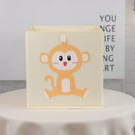 boîtes rangement pliables animaux dessin animé beige clair moderne enfant poignées léopard singe ours