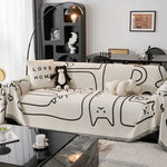 couverture canapé moderne motif chats blanc noir oreiller peluche décorative