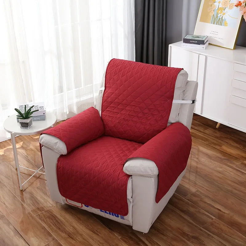 housse chaise inclinable marron beige quiltée élastique ajustable classique facile nettoyer Polyester