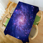 nappe table imperméable motif galaxie étoiles bleu nuit violet moderne réutilisable polyester rectangle fêtes