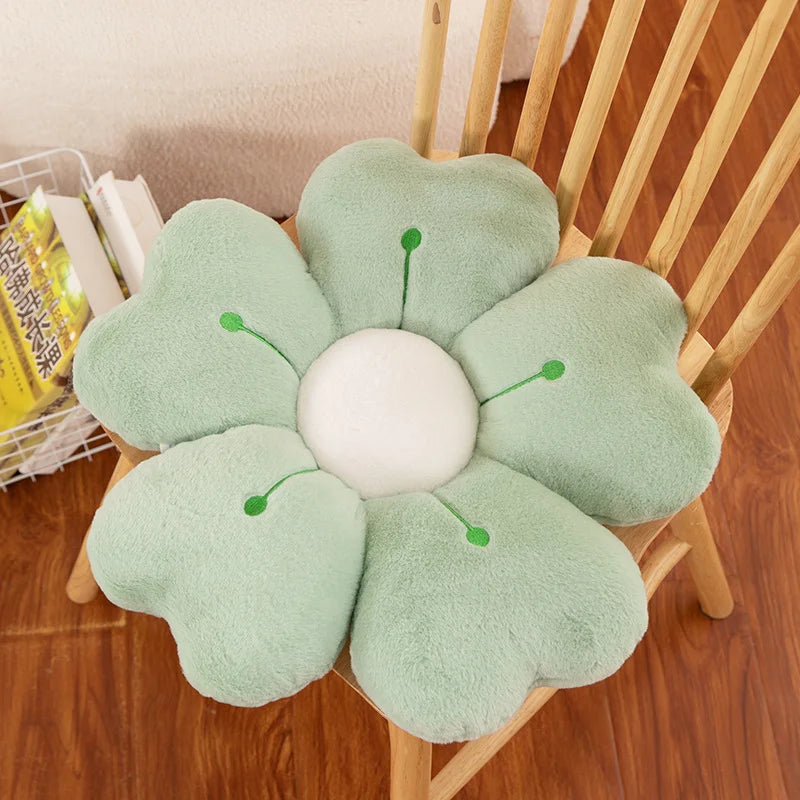 coussin fleurs stylisées orange bleu rose vert blanc jaune moderne décoration