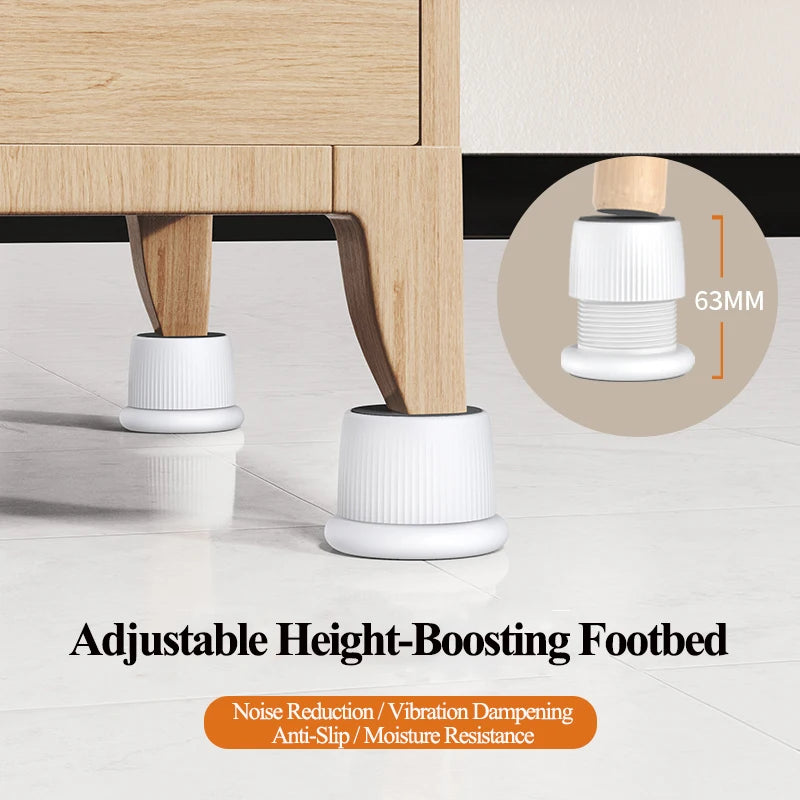 pieds ajustables anti vibration meubles adhésifs antidérapants blanc gris noir mousse moderne