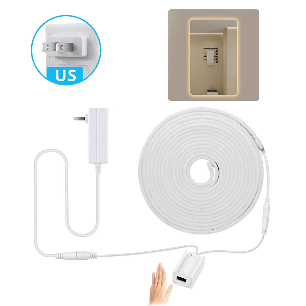 ruban led flexible blanc moderne adhésif 12v capteur mouvement 1m 2m 3m 5m