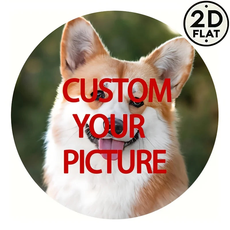 plaque décorative personnalisable moderne chien langue sortie fond nature blanc orange