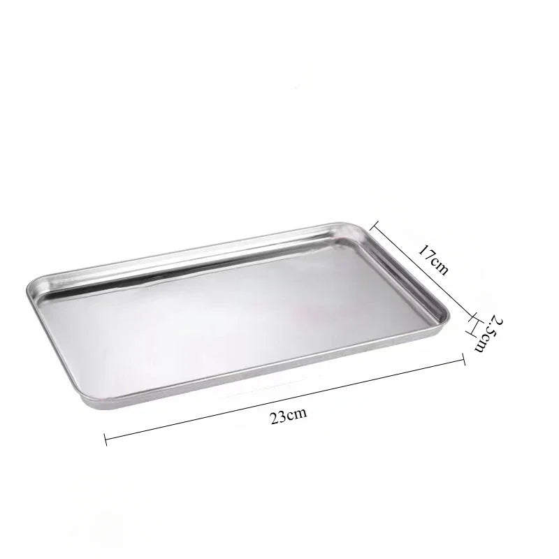 plateau rangement moderne acier inoxydable plat argenté lisse cuisine serveur