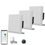 interrupteur intelligent blanc moderne minimaliste fixation murale prise courant câbles certification fcc ccc