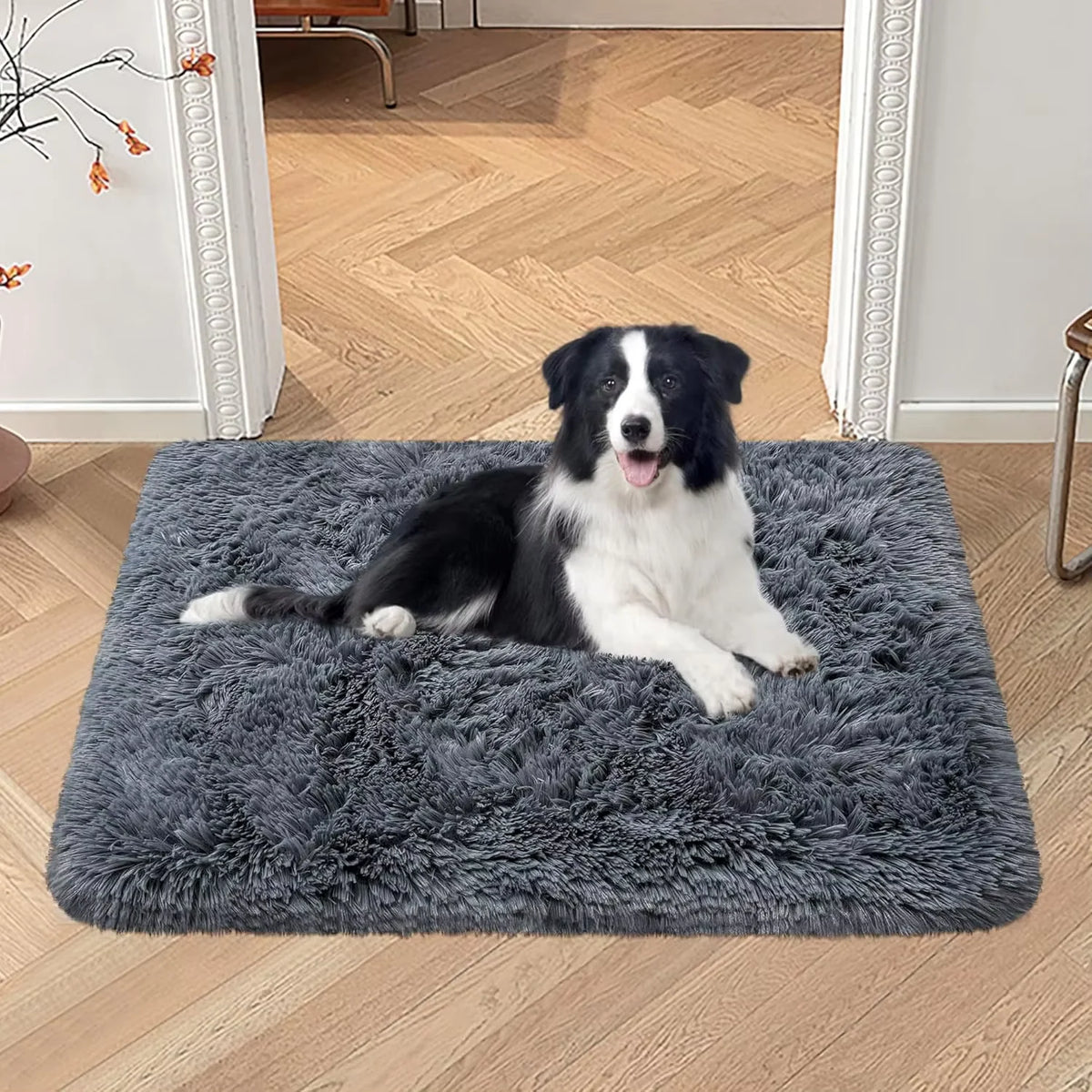 tapis soie laine imperméable gris marron bleu blanc violet peluche épais moderne chiens chats
