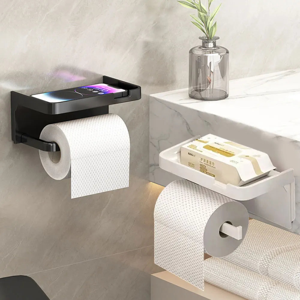 porte serviettes moderne adhésif sans perçage noir mat papier toilette étui serviettes flacon parfum