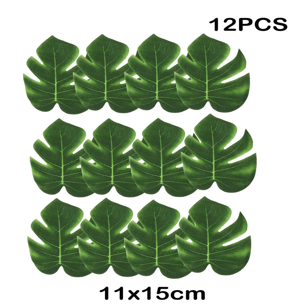 feuilles artificielles vert doré feuilles tropicales moderne extérieur décoration anniversaire mariage baby shower piquet