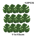 feuilles artificielles vert doré feuilles tropicales moderne extérieur décoration anniversaire mariage baby shower piquet