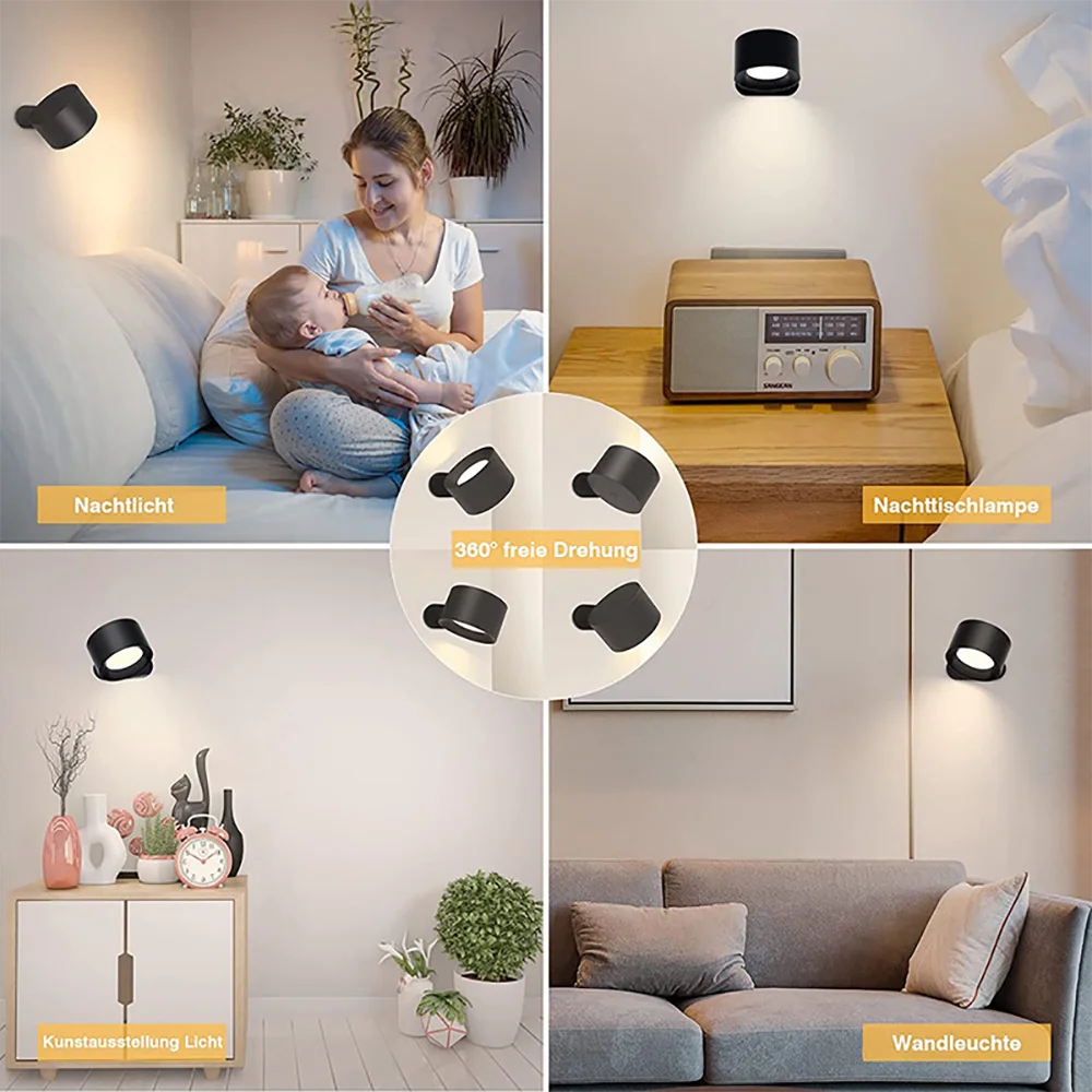 lampe murale led rechargeable tactile moderne cuisine chambre salle bain entree étude