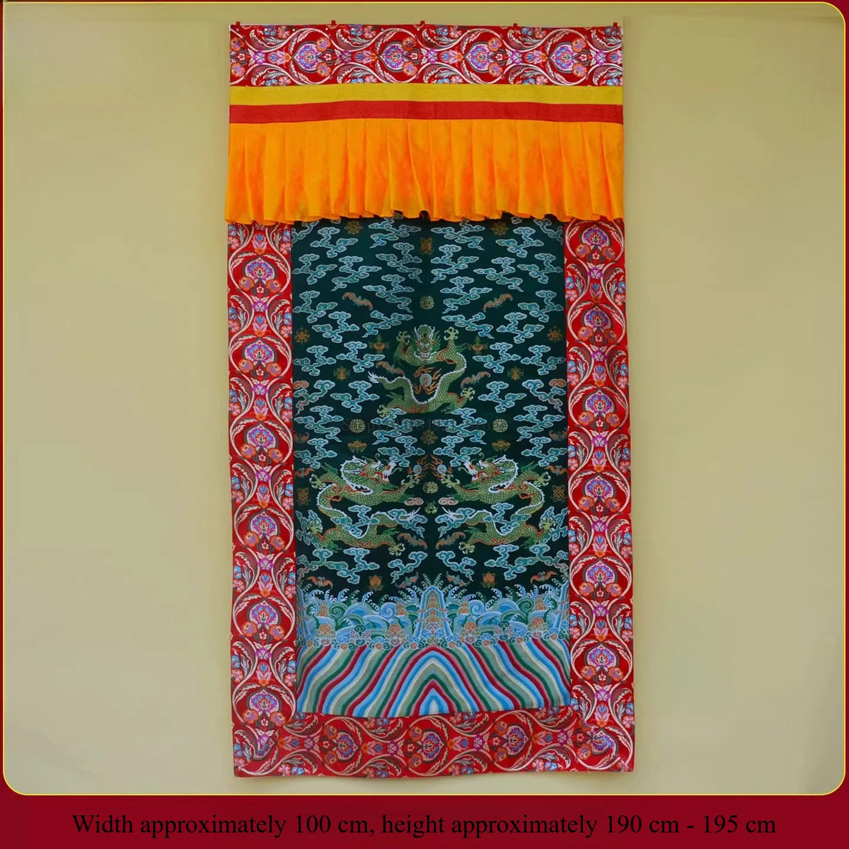 rideau porte ornements traditionnels motifs floraux artisanal couleur rouge bleu orange ethnique decoration maison