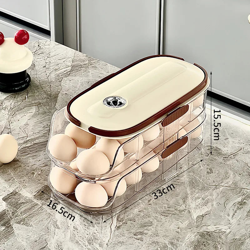boîte œufs transparente réutilisable poignées couvercle moderne cuisine rangement 31x20cm 45x20cm 65x20cm