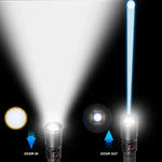 torche rechargeable 30w led noire intense camping plein air modulaire zoom