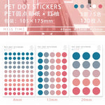 sticker rond minimaliste bleu rose gris blanc adhésif decoration journal 120pcs moderne unitaire