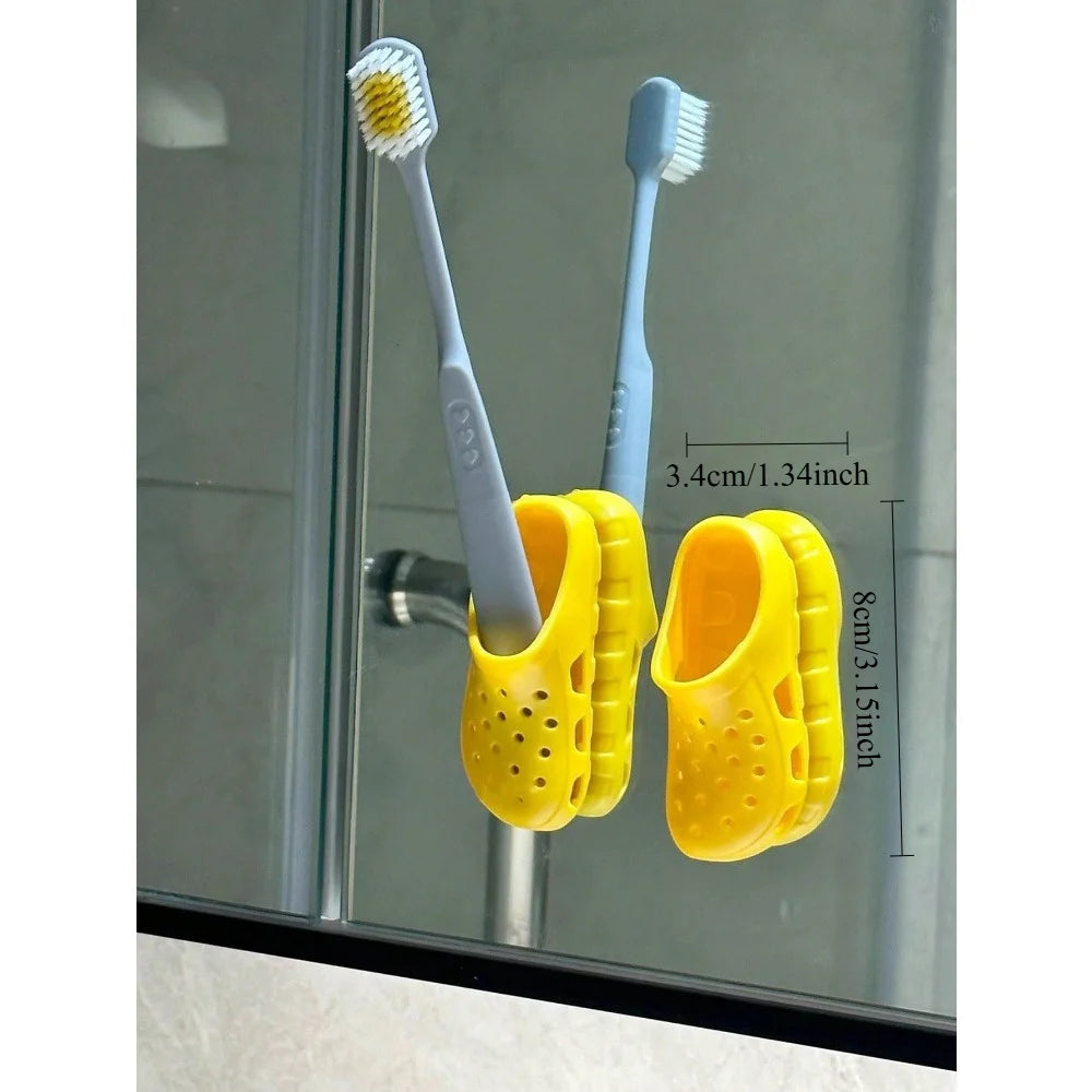 supports brosses dents chaussures forme adhésifs miroir brosses dentifrices salle bain
