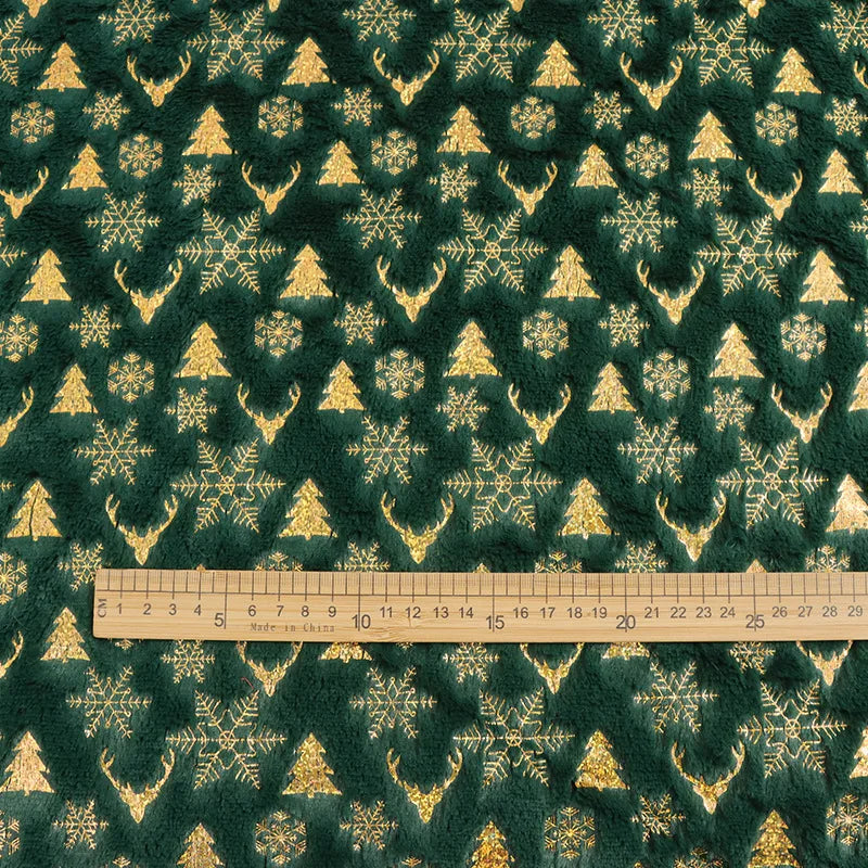 tissu velours polyester flocons sapins cerfs blanc rose vert rouge décoration noël coussins festive