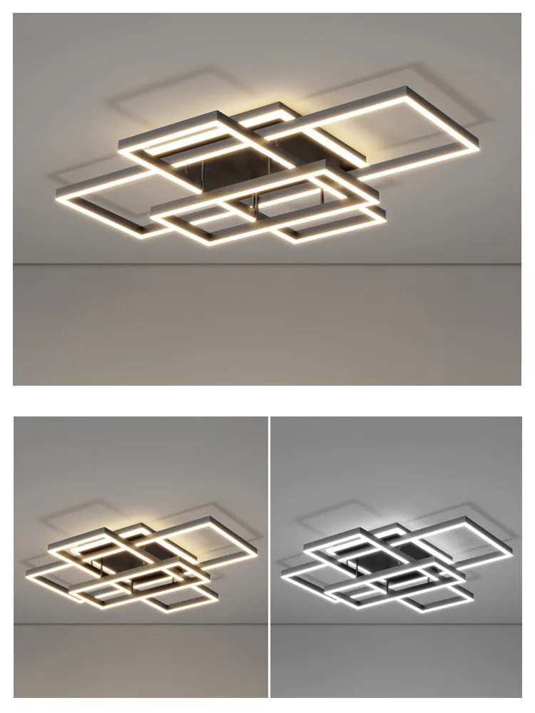 luminaire suspendu moderne blanc noir géométrique effet béton ampoules led dimmable