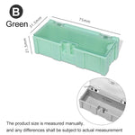 boîtes rangement électroniques vert rose bleu clips fermeture pratiques modernes