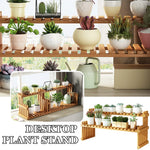 étagère plante bambou moderne simple niveaux naturel hauteur 30cm largeur 57cm