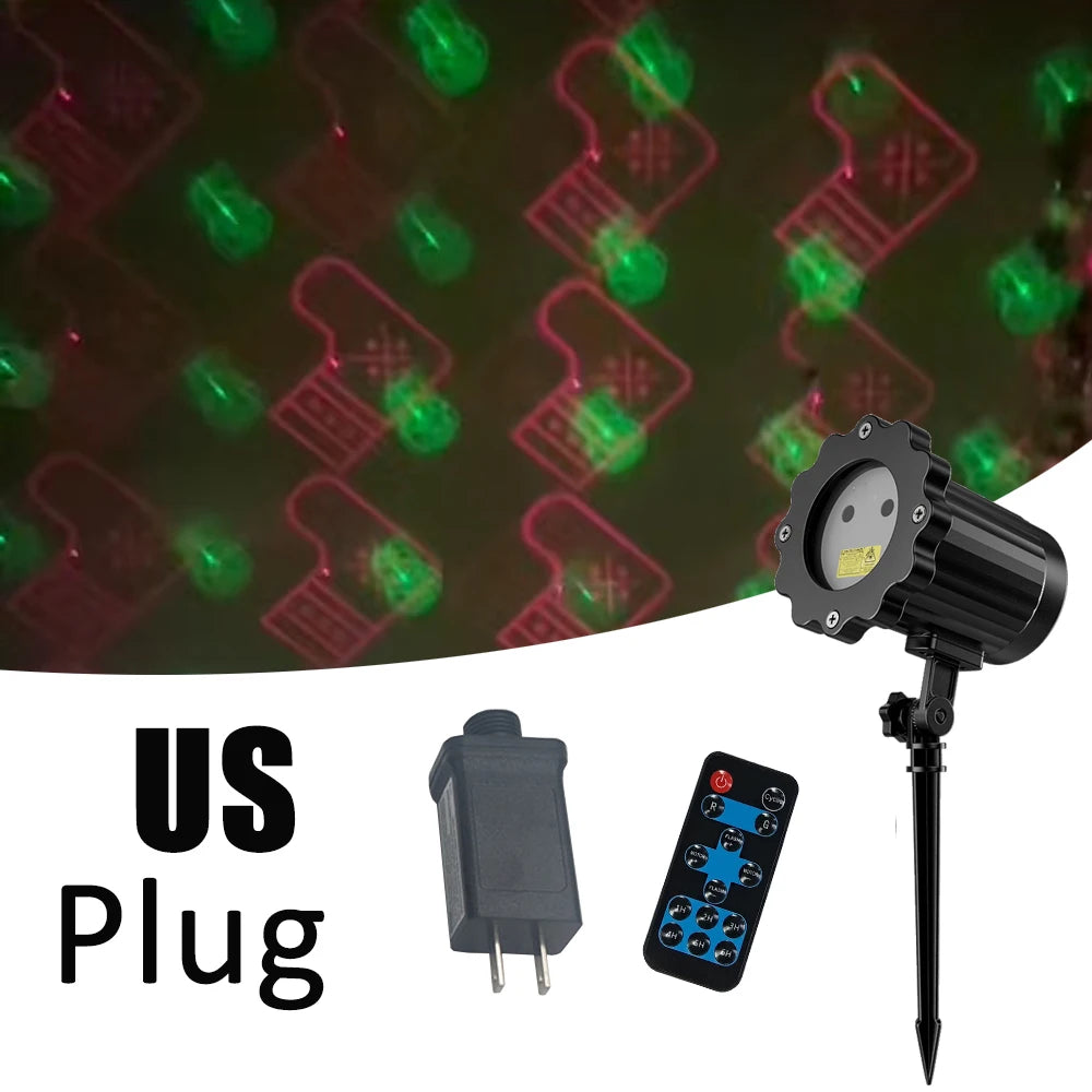 projecteur laser noir triangles moderne pied rotatif télécommande led ip65 noël fête