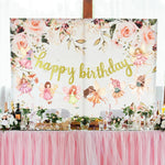 décoration fête anniversaire fées fleurs paillettes cake topper cupcakes spirales or rose