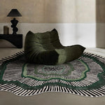 tapis moderne géométrique rayures cercles motifs floraux noir blanc bleu vert polyester salon chambreextérieur