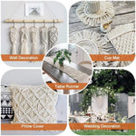 corde macramé coton naturel beige clair texture tissée franges boho artisanal