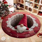 tapis rouge noël décoration père noël squelette motifs festifs maison chambre