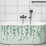 sticker mural adhésif feuilles fleurs botanique aquarelle decoration maison 64cm 104cm pieces
