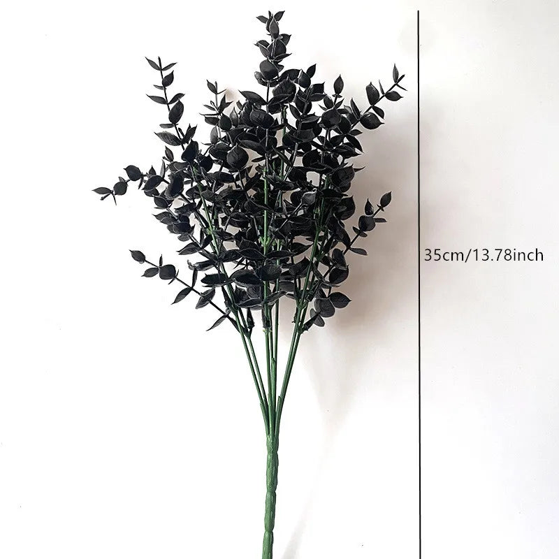bouquet artificiel feuilles noires modernes décoration intérieure halloween minimalisteextérieurcoration événementiel