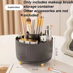 organisateur maquillage crème blanche rayures verticales moderne pieds patte d'animal bouteilles produits cosmétiques brosse