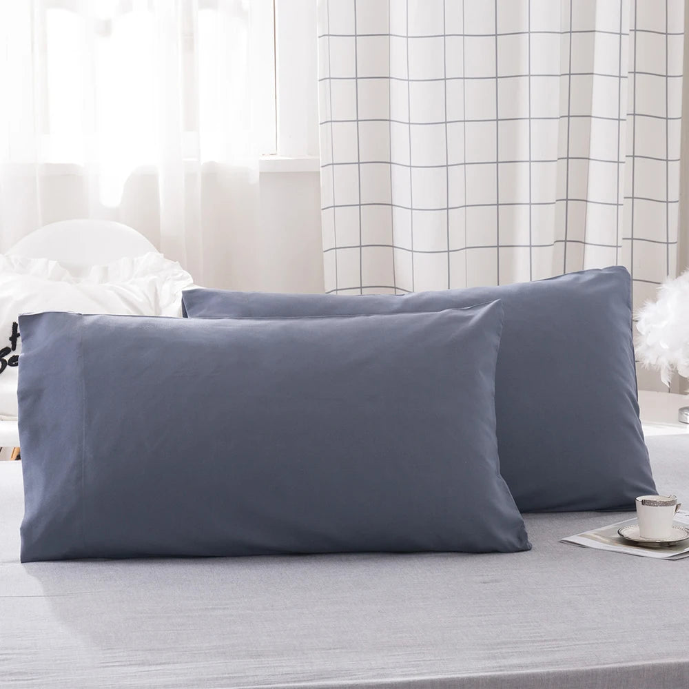 protège oreiller gris uni moderne qualité polyester lit maison simple 20x30inch