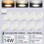 ampoule led downlight spot blanc moderne interrupteur gradateur 3000k 4000k 6000k 10w 24w