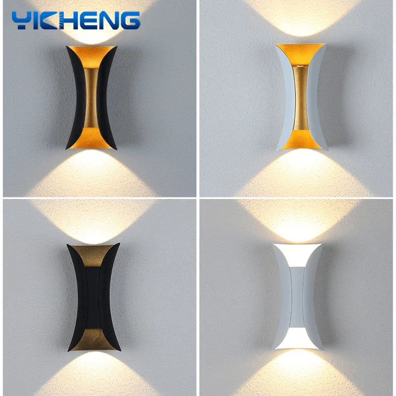 applique murale led aluminium noir or moderne jardin veranda interieur