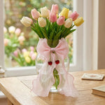 accessoires rideaux decoration maison rose rouge blanc rubans texturés semi transparents
