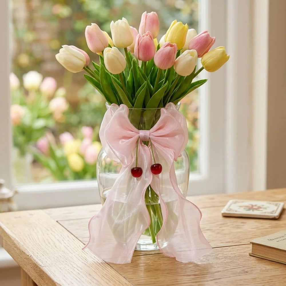 accessoires rideaux decoration maison rose rouge blanc rubans texturés semi transparents