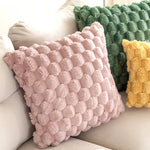 housse coussin hiver super douce peluche 100 polyester blanc beige rose verte moderne 45x45cm