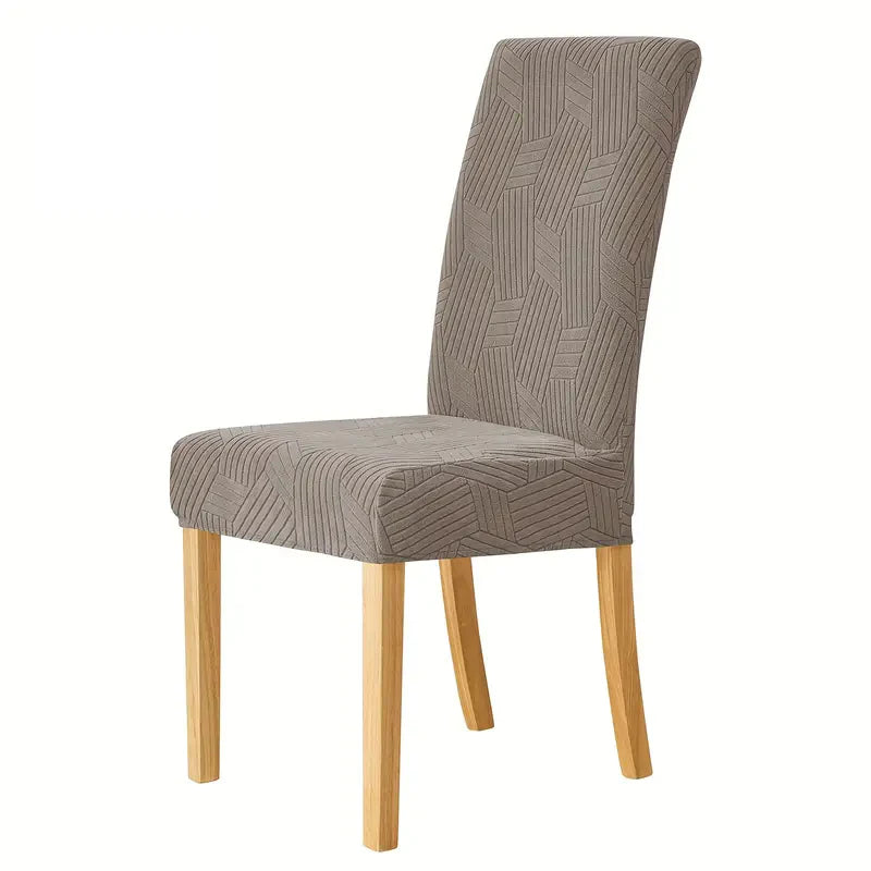 housse chaise salle manger extensible grise motif carre moderne cuisine