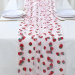 table table rose fraises feuilles vertes transparente moderne mariage festif