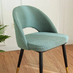 chaise moderne tissu petits points rose clair vert menthe bleu marine beige clair jaune