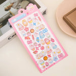 sticker 3d animaux mignons cartoon violet bleu rose vert clip
