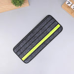 tapis d'escalier noir vert fluo rayures horizontales velcro moderne antidérapant sécurité camping car porte