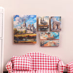 tableaux peinture l'huile impressionnistes paysages urbains architecture célèbre bois miniature