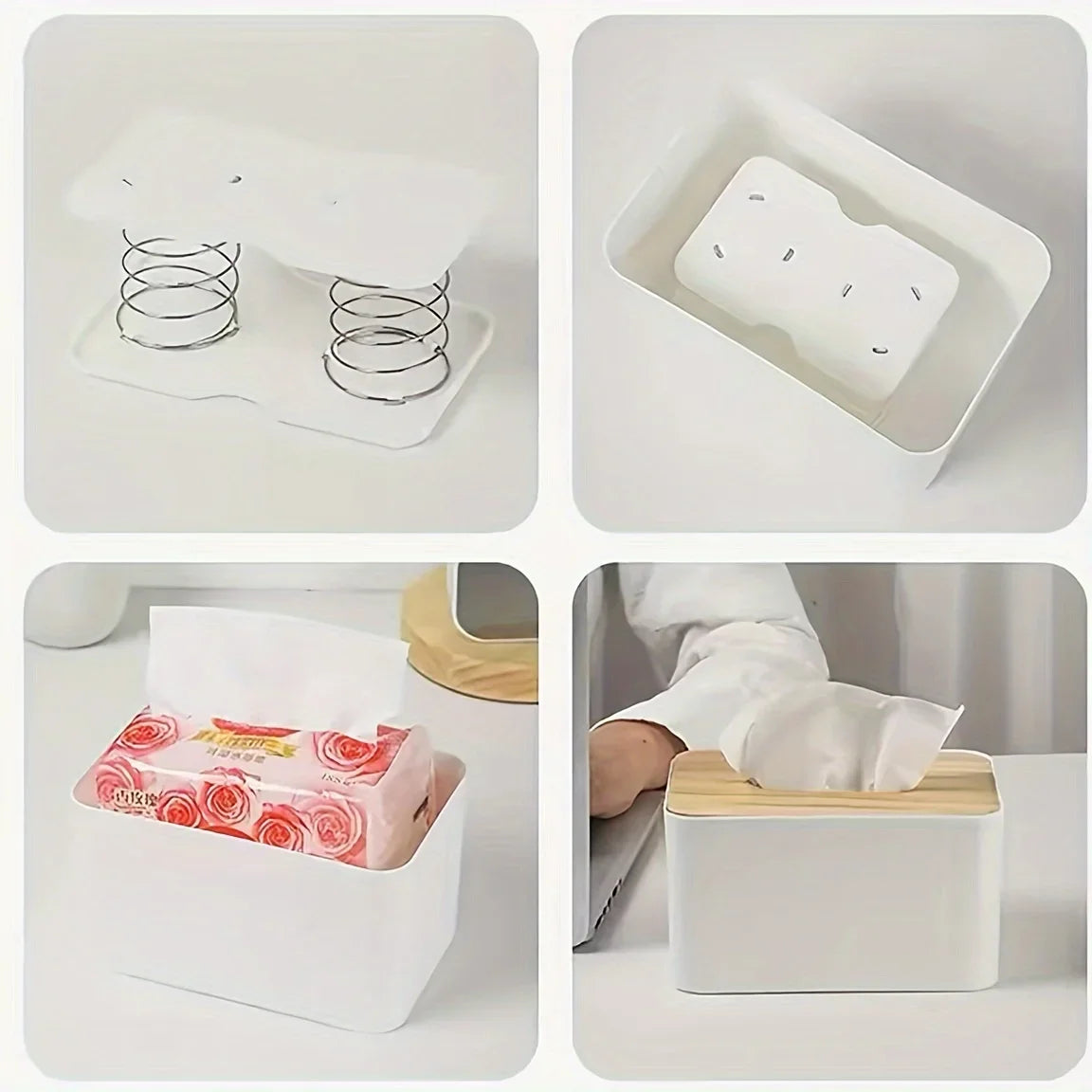 boîte mouchoirs moderne imprimé floral blanc 12cm 75cm 6cm autoLEVAGE