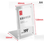 support présentation moderne transparent cartes étiquettes prix 100x150mm 120x80mm