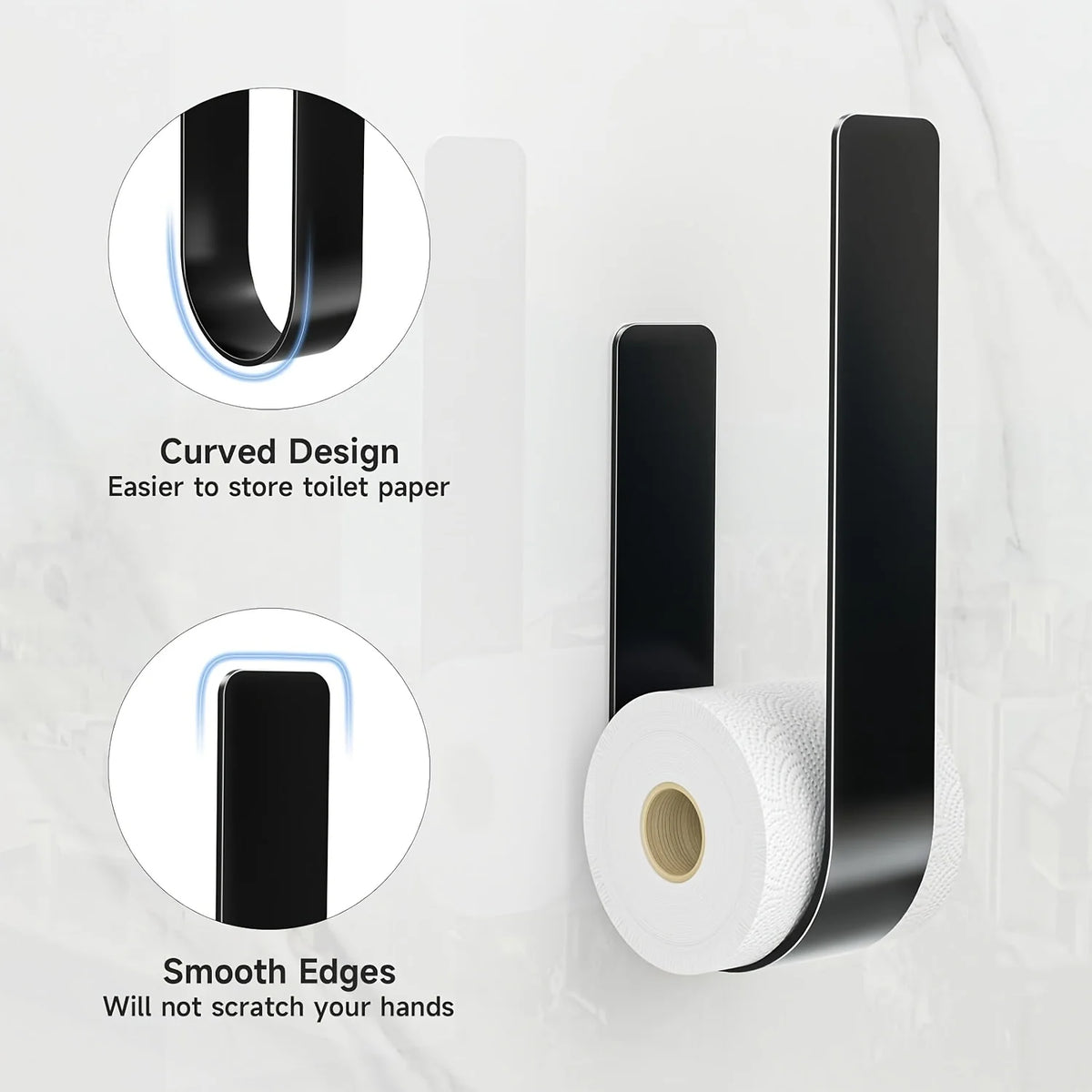 porte rouleaux papier toilette mural noir moderne porte serviettes autocollant minimaliste