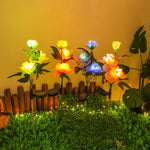 lumières solaires fleurs artificielles roses blanches jaunes extérieures autoinstallation ip44 led vacances