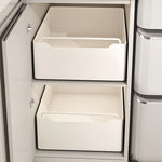 paniers rangement blancs acier inoxydable moderne adhésifs cuisine tiroirs armoires évier espaces étroits