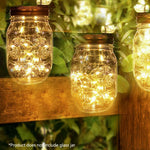 guirlande lumineuse solaire led bocal verre couvercle métallique panneau solaire batterie étancheextérieur cœur festive